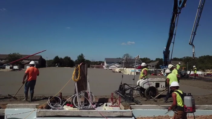Concrete pouring for massive project